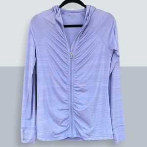 ATHLETA Runched Full Zip hood top